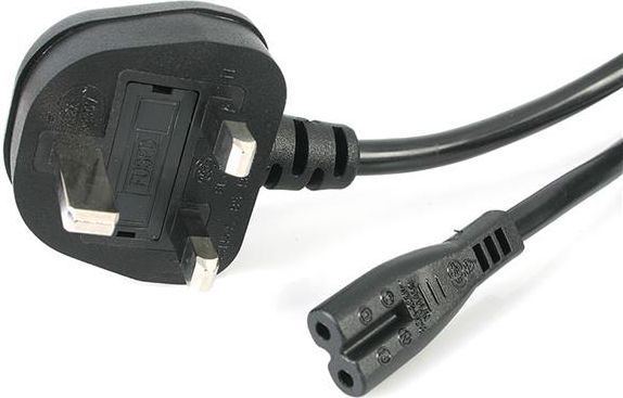 Kabllo energjie StarTech BS 1363 Power (UK) - C7 IEC 60320, 1m, e zezë