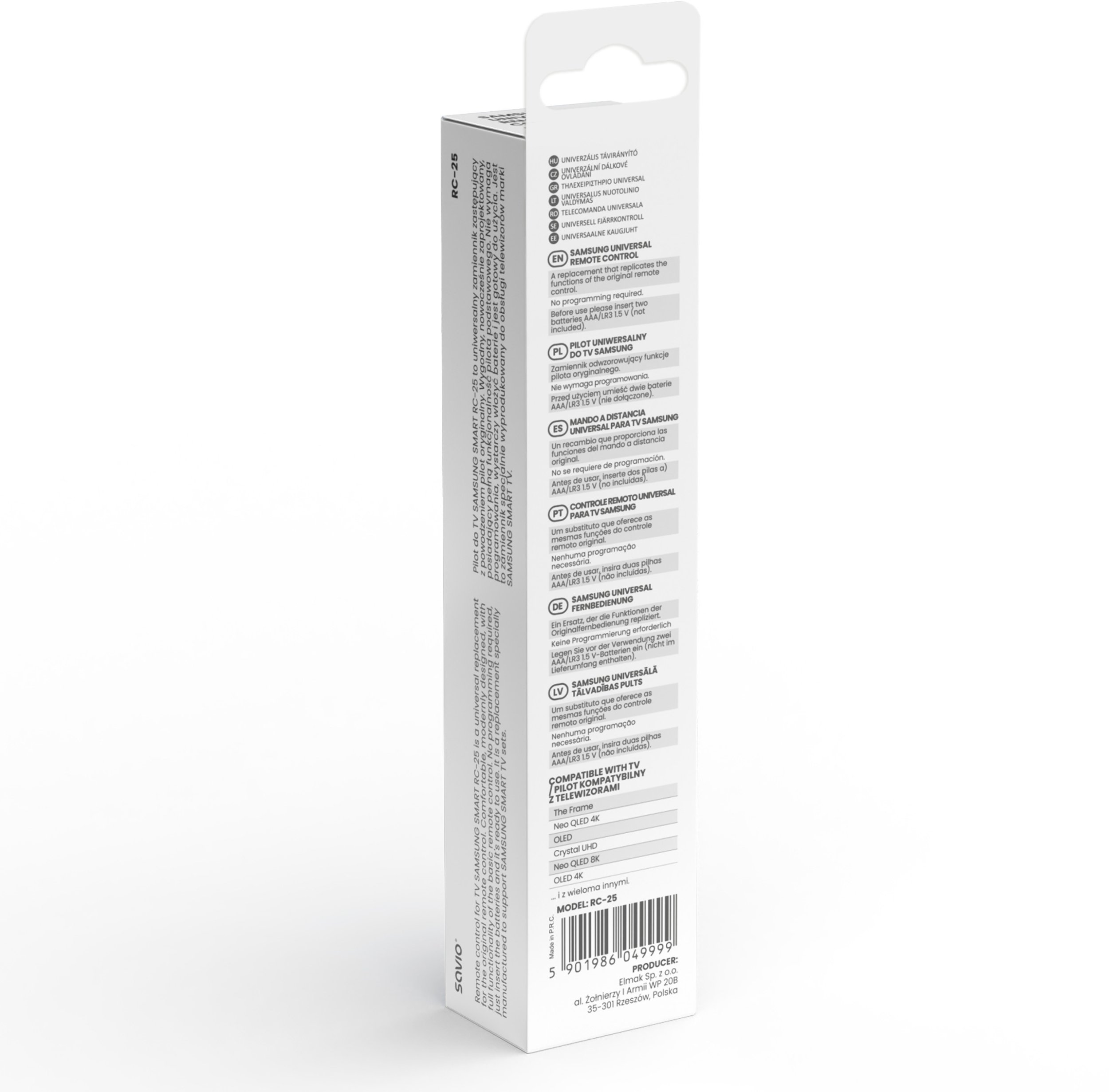 Telekomandë Savio RC-25, për TV Samsung, infra të kuqe, e zezë