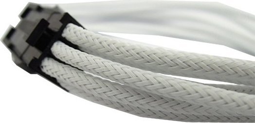 Kabllo zgjeruese PCI-E 6-pin White Braided, 30cm, e bardhë
