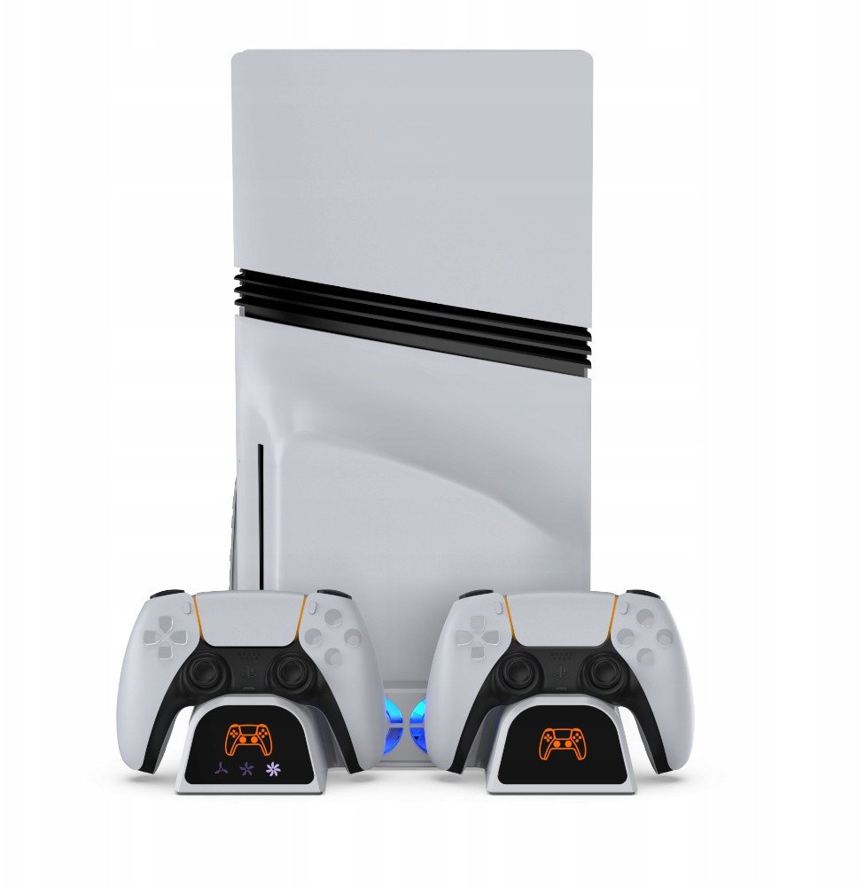 Станица за ладење и полнење за PS5 YAXO Arctic Breeze NE, 2 вентилатори, полнач DualSense, бела