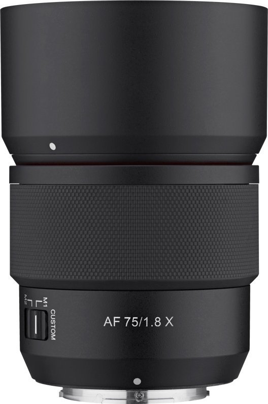 Objektiv Samyang AF 75mm f/1.8 për Fuji X, autofokus, i zi