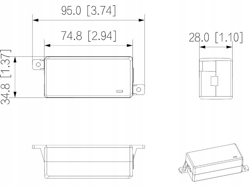 Напојување Dahua Technology PFM325D-1210EN, 12 W, 12 V 1 A, црно