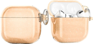 Футрола за слушалки Hurtel Glitter Case за AirPods 4, со рачка, златна