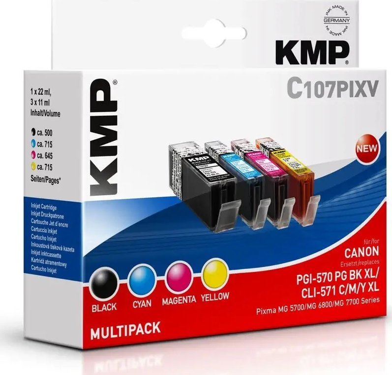 Set bojërash printeri KMP C107PIXV, pigment, 4 ngjyra