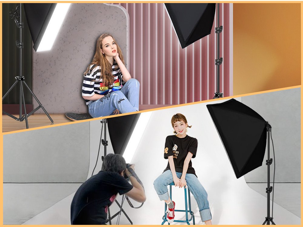 Set ndriçimi LED Mozos ZF5070ECO V2, 5500K, softbox, i bardhë