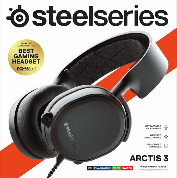 [OUTLET] Kufje gaming SteelSeries Arctis 3, të zeza, V