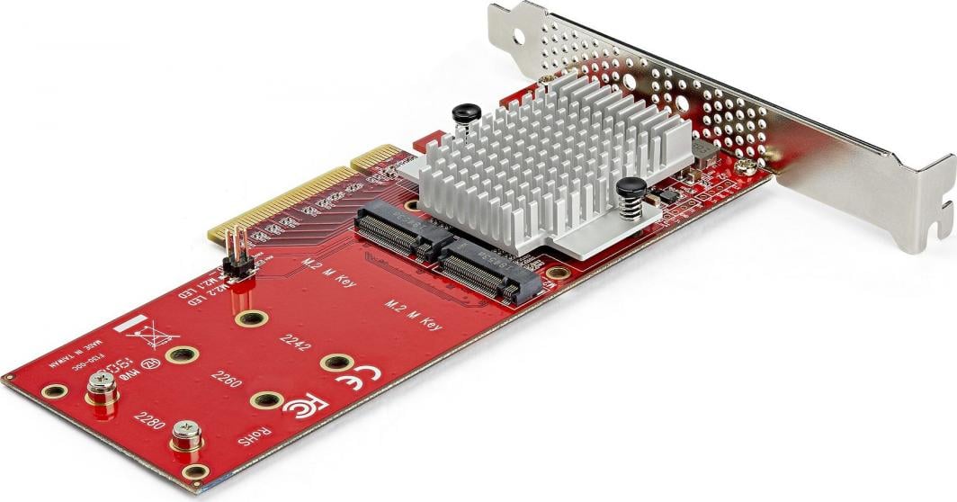 Kartë adaptuese SSD StarTech Dual M.2 PCIe, PCIe 3.0 x8 x16, NVMe AHCI, e zezë