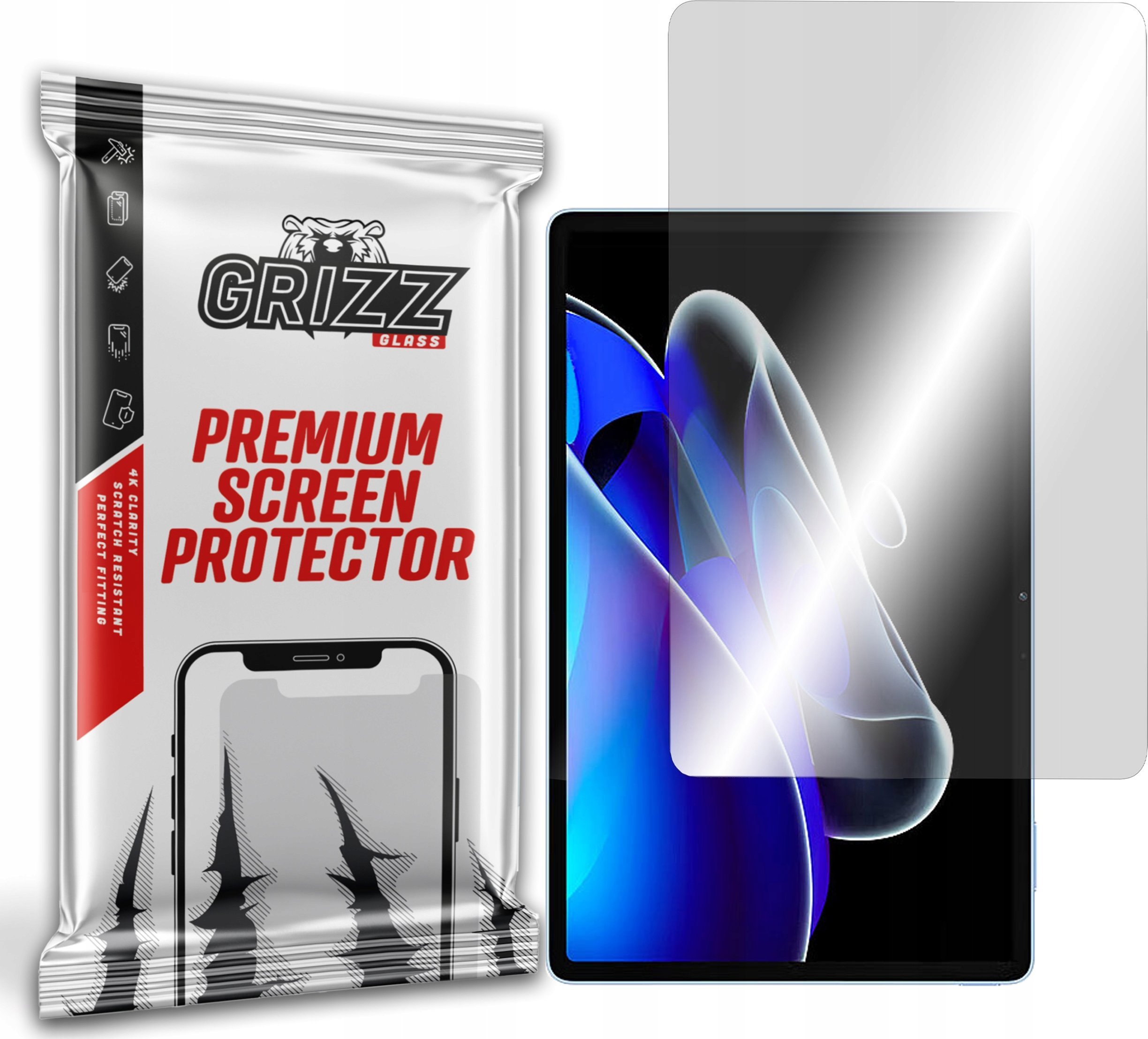 Xham mbrojtës hibrid GrizzGlass për Realme Pad X, transparencë e lartë, 9H, transparent