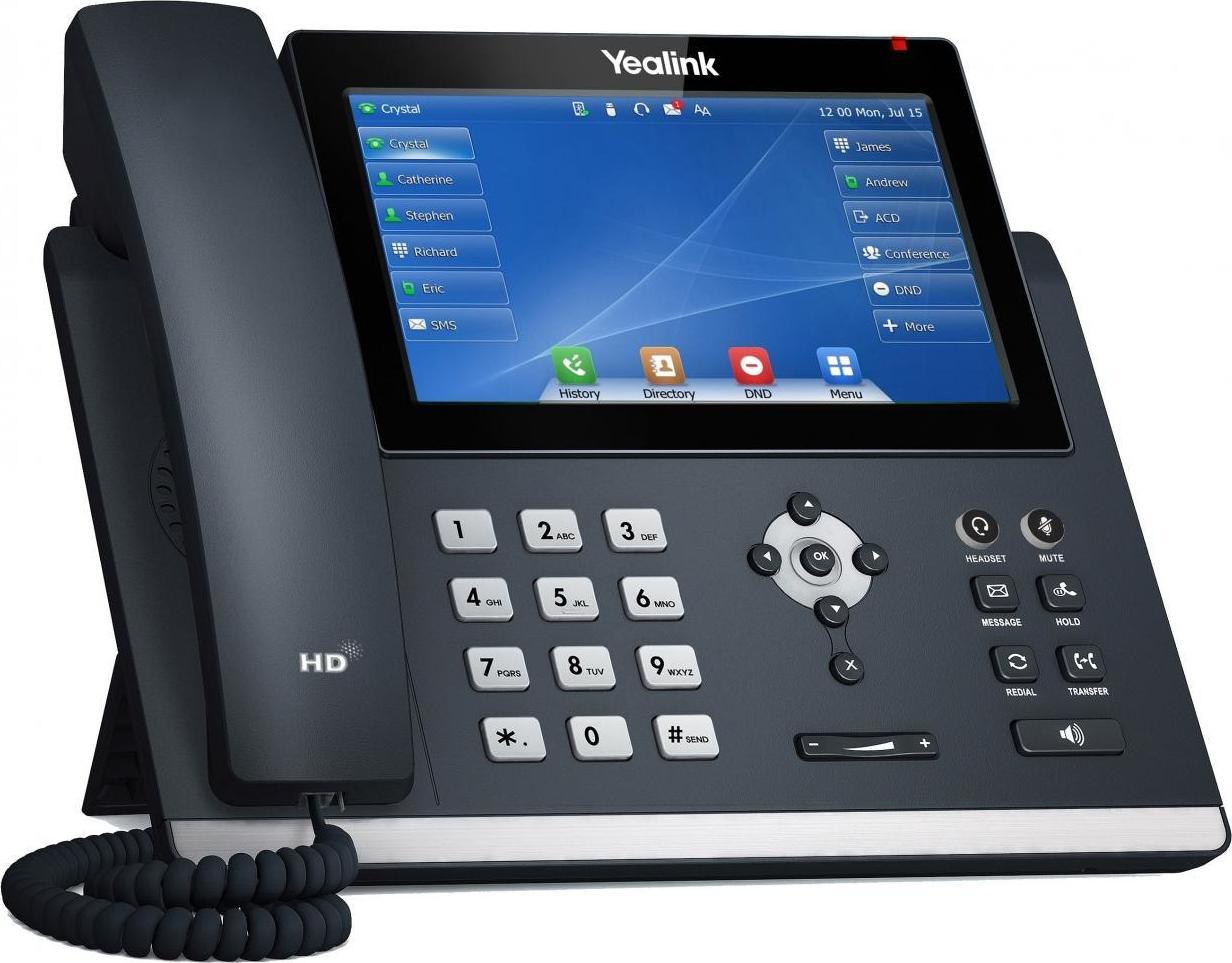 VoIP телефон Yealink T48U, екран 7", Gigabit, црн
