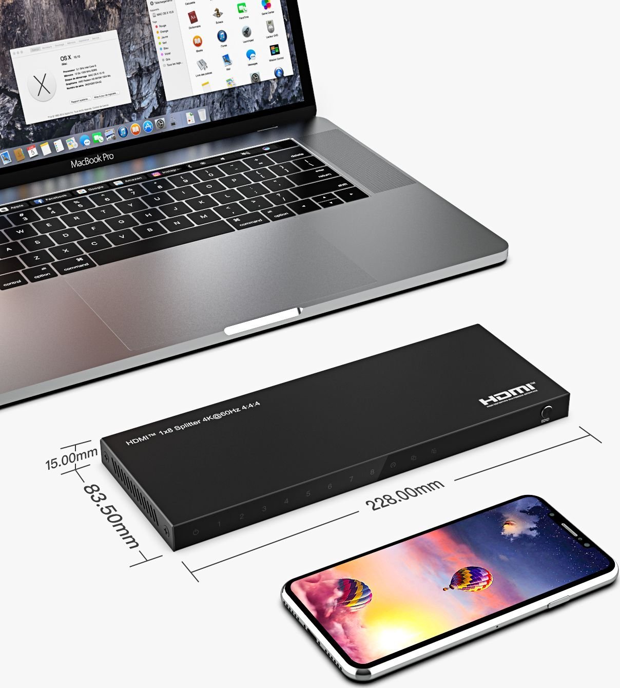 Splitter video HDMI Microconnect MC-HDMISPLITTER0108-4K, 1x8, 4K 60Hz, i zi