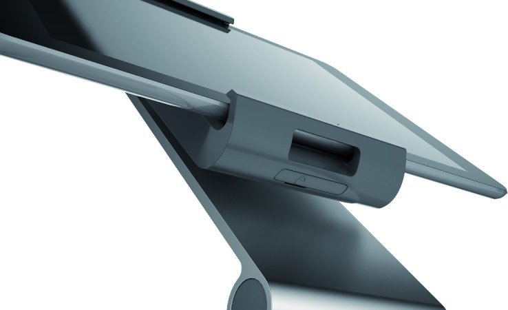 Mbajtëse tavoline për tablet Durable XL 8937-23, për 7" deri 13", metalike, e argjendtë