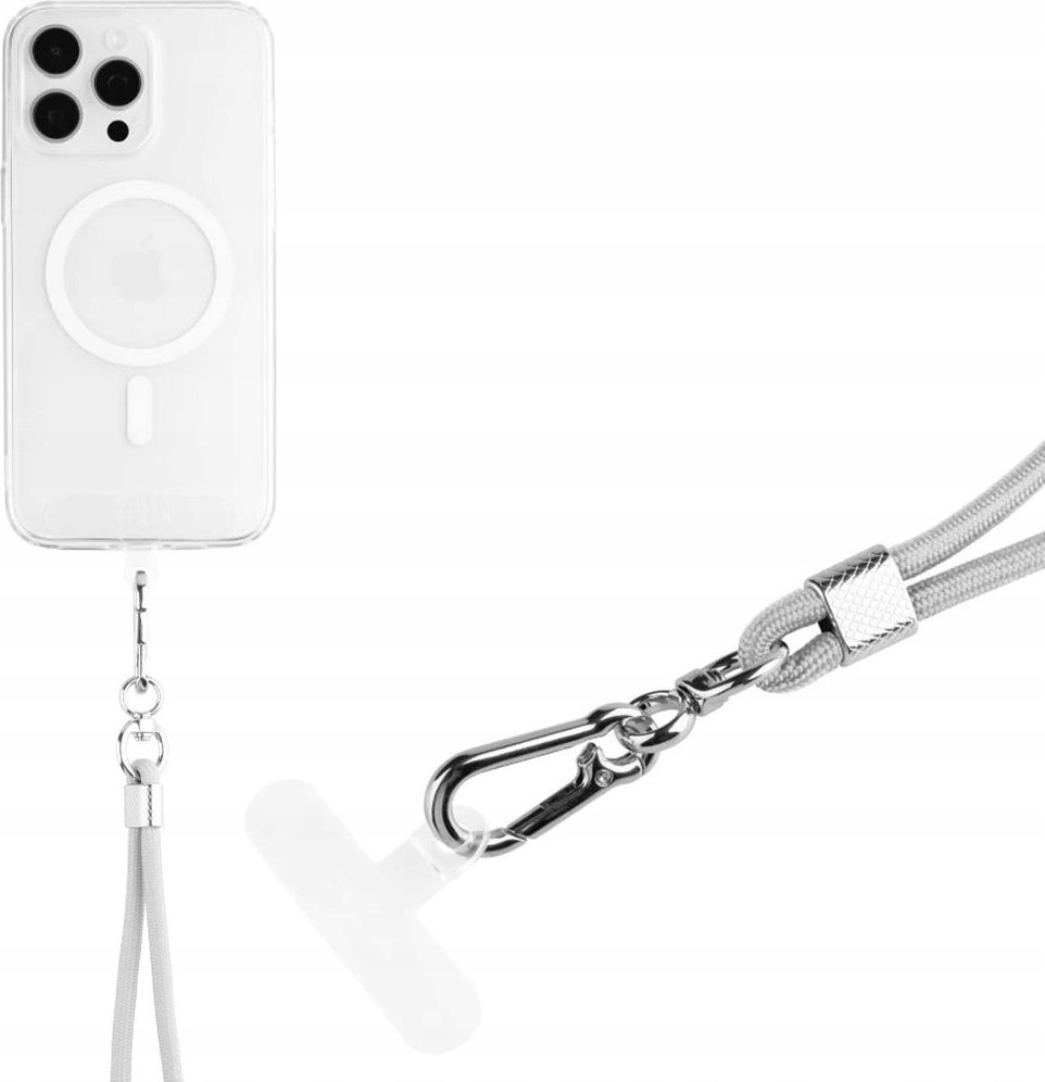 Varëse telefoni FIXED NeckUni, për telefona me kover të pasmë, pambuk, gri