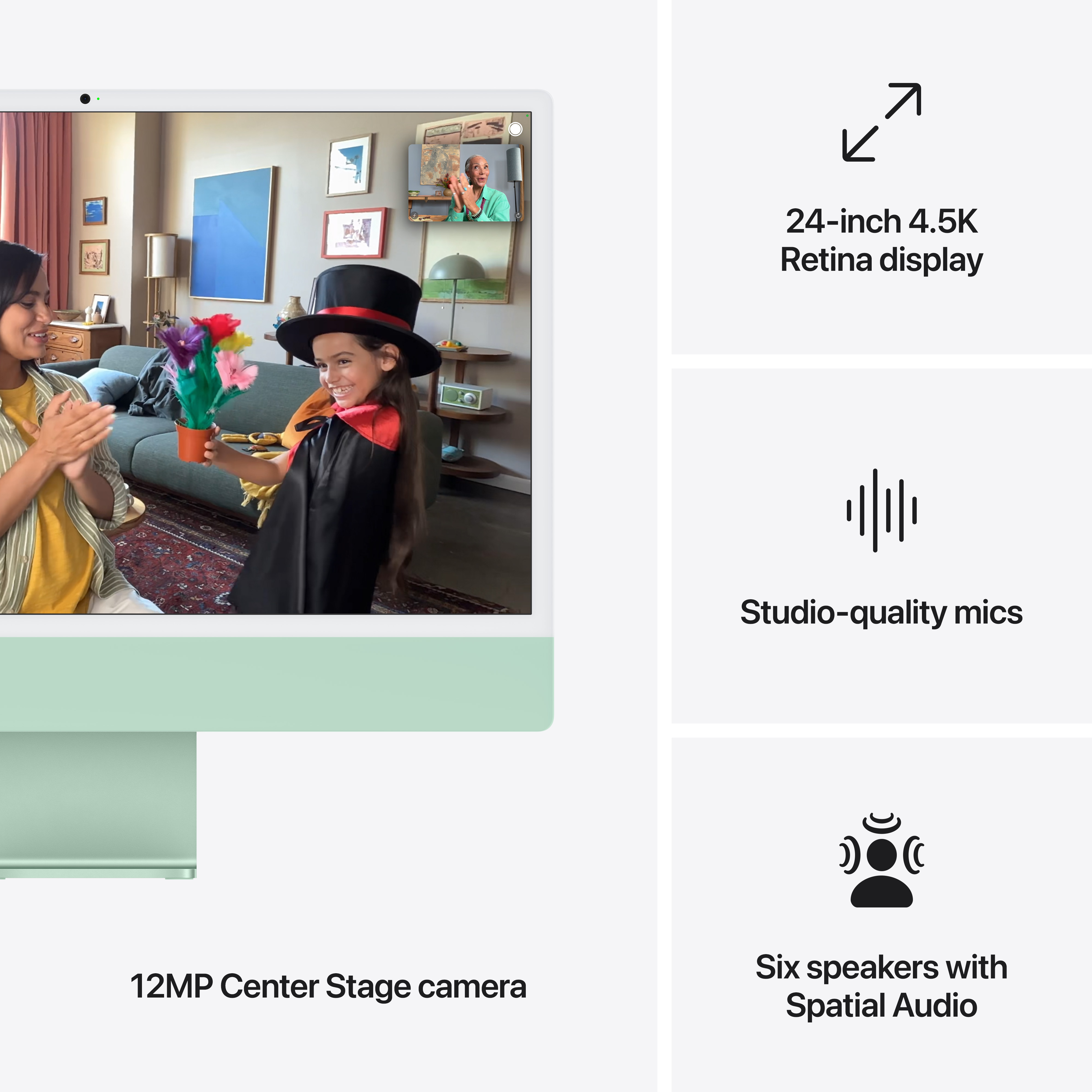 Apple iMac 24", M4 8‑core, 16GB, 256GB SSD, 8‑core GPU, Green