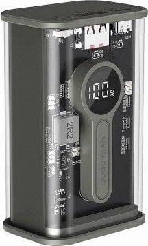Powerbank Gembird Transparent, 9000mAh, 2x USB, i zi