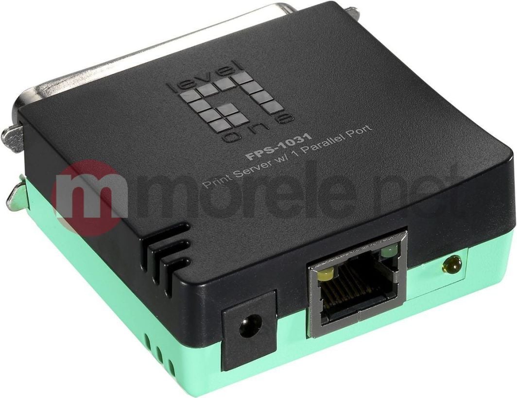 Print server LevelOne Parallel, Ethernet, për printer paralel, gri