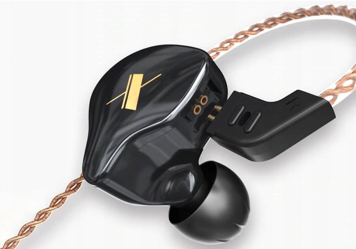 Kufje in ear KZ EDX, monitor skene IEM, 3.5mm, të zeza