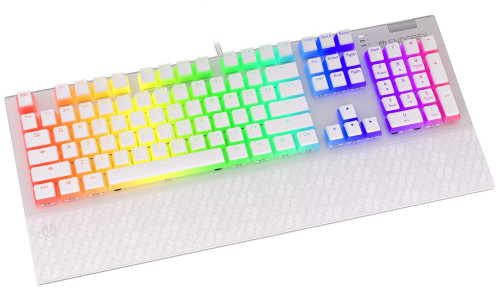 Tastierë mekanike ENDORFY Omnis Pudding Onyx White, QWERTY, Kailh Brown RGB, e bardhë
