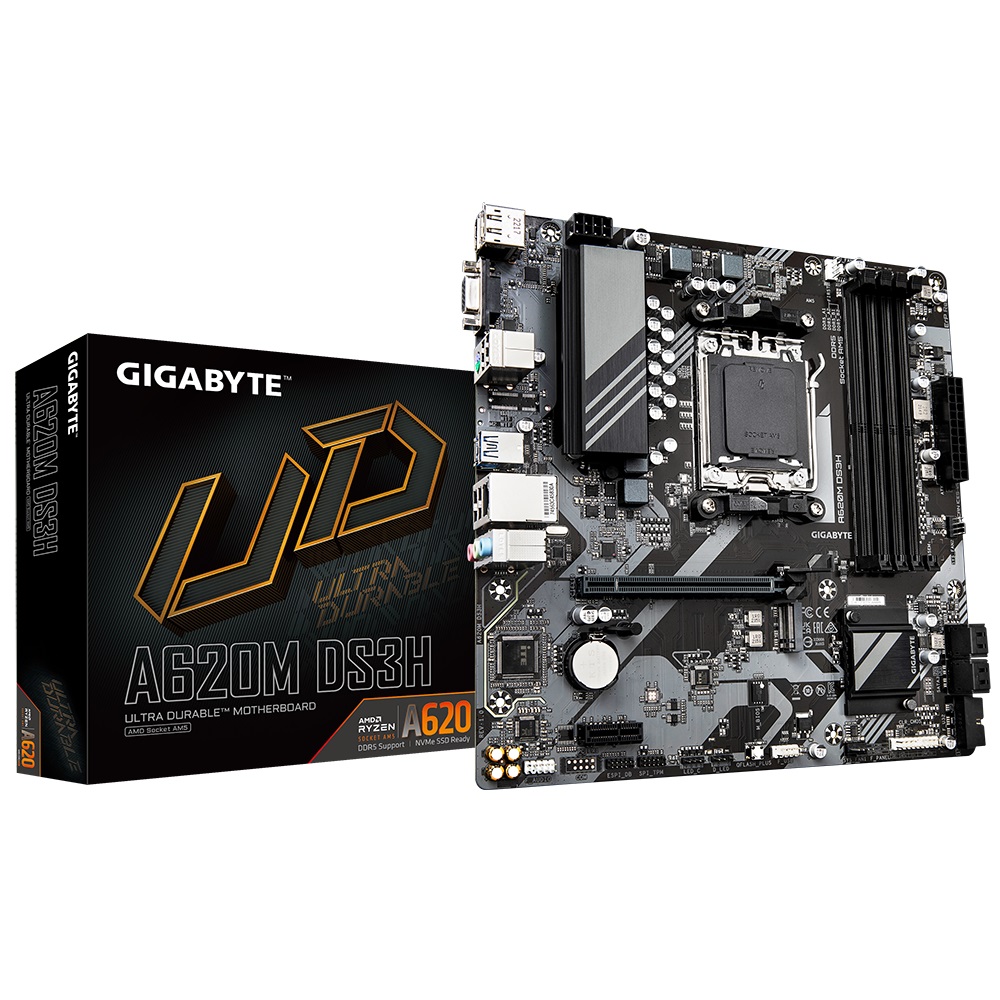 Pllakë amë Gigabyte A620M DS3H (rev. 1.0), Micro-ATX, AM5, DDR5, e zezë