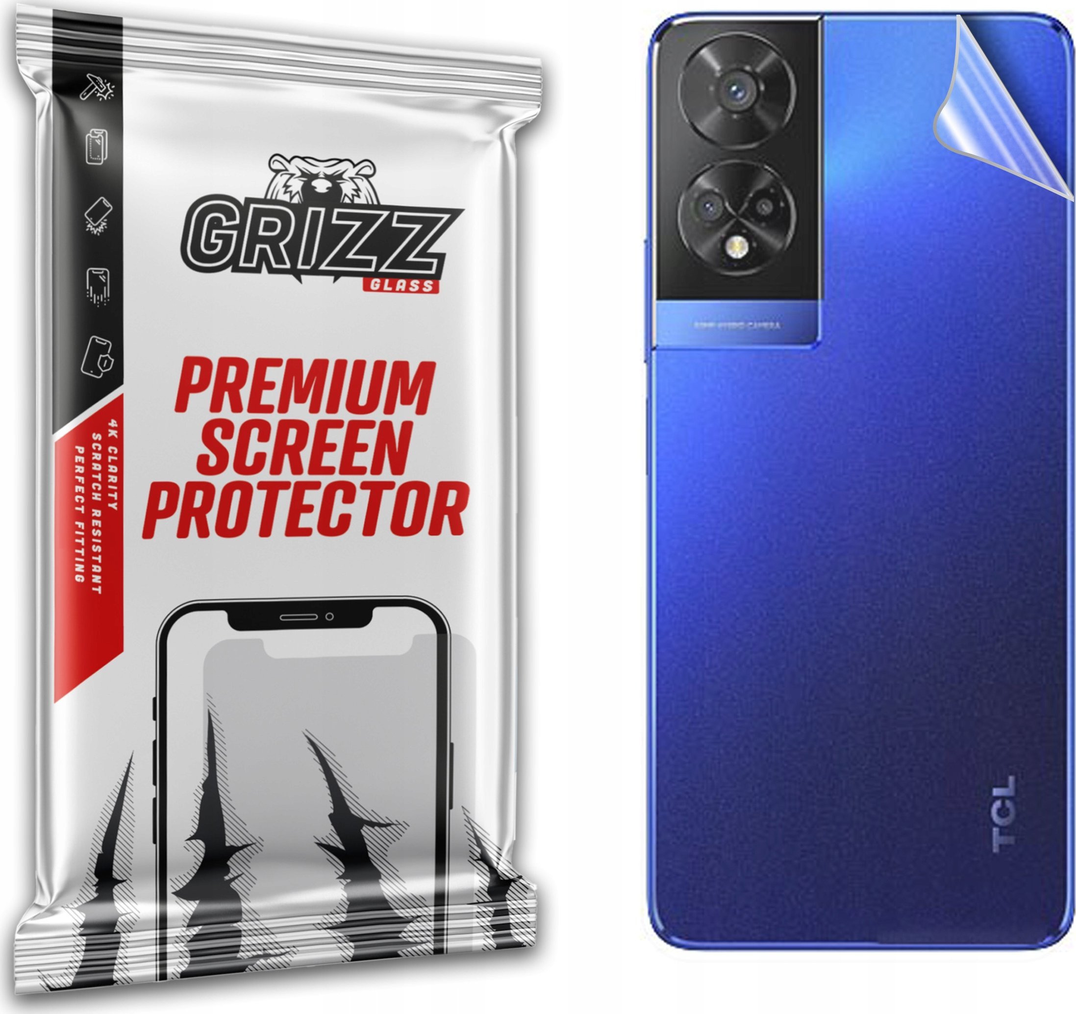 Film mbrojtës Grizz SatinSkin për pjesën e pasme TCL 50 XE, fleksibël, transparant