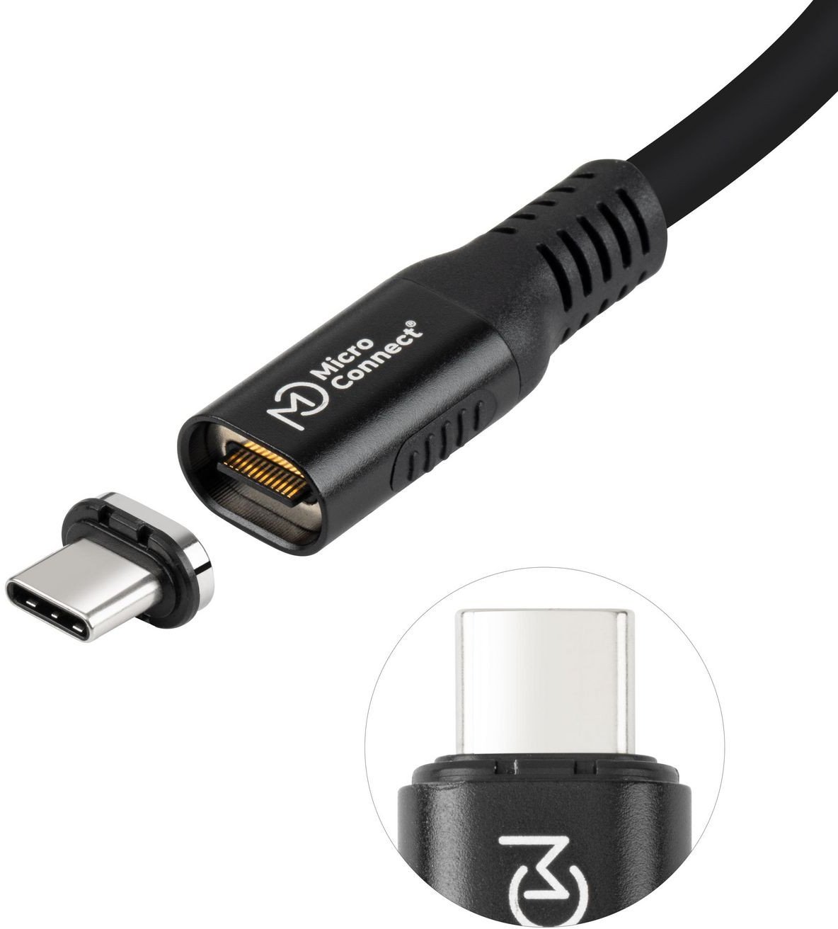 Kabllo USB C Microconnect MC LS USB4CC2.0, USB4, Power Delivery, e zezë