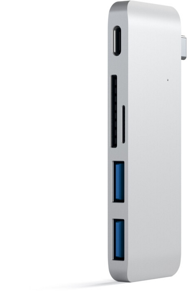 USB Hub Satechi USB-C Passthrough, i argjendtë