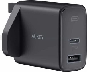 Karikues Aukey PA-F3S, 1x USB-A, 1x USB-C, 3A, i zi