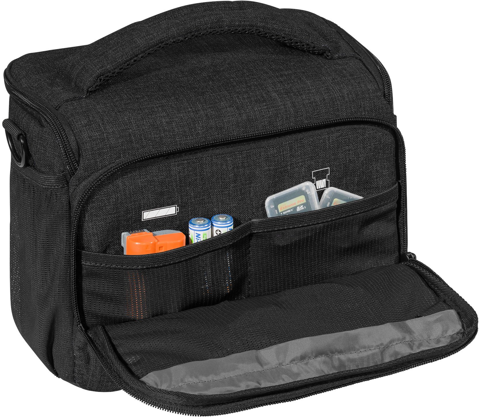 Çantë fotografike PEDEA DSLR Fashion XL, mbrojtje nga shiu, me rrip shpatulle, e zezë