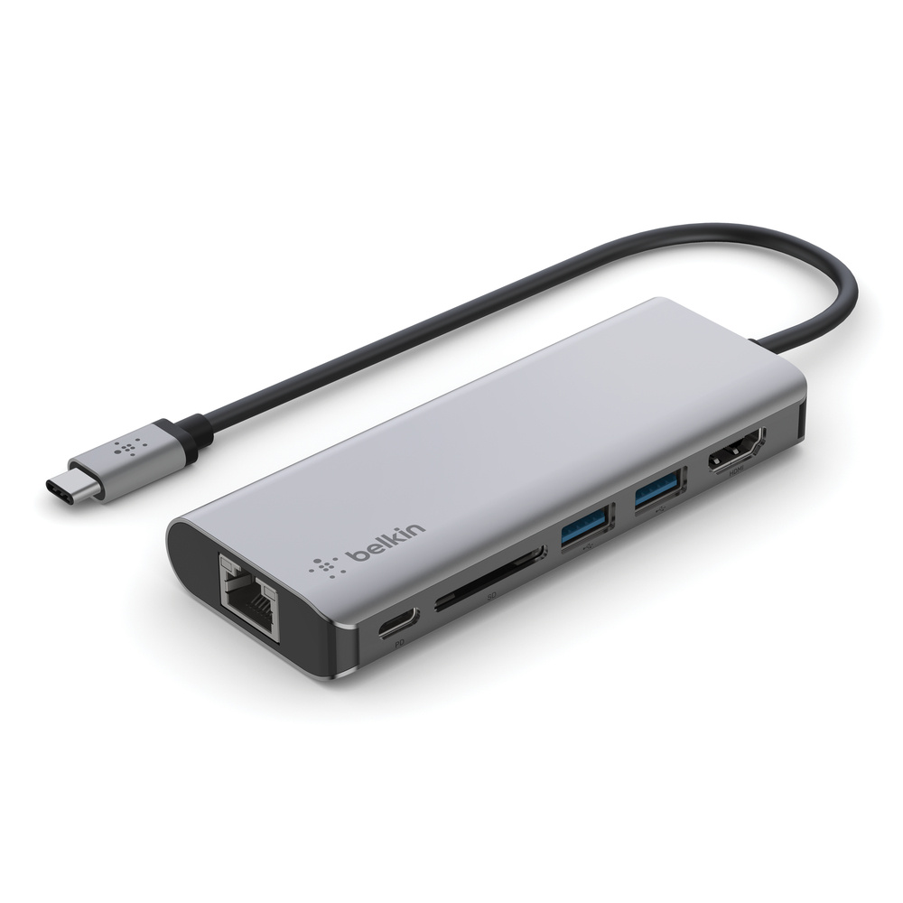 Përshtatës Belkin Multiport 6-in-1, i hirtë