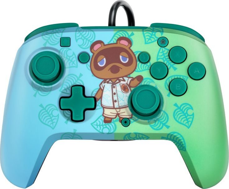 Kontroller PDP  FaceOff Delux+ Audio Animal Crossing, me kabllo, i kaltër / i gjelbër