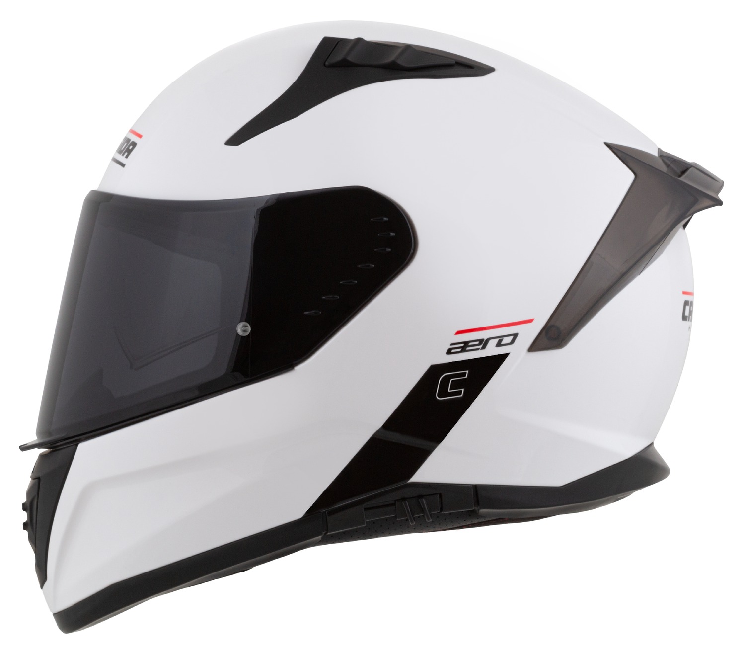 Kaskë moto Cassida Aero Solid 2026, integrale, e bardhë e zezë