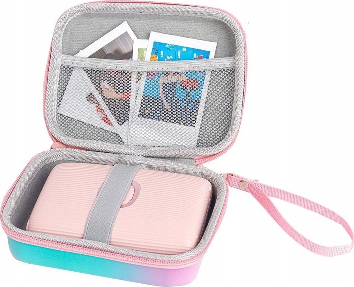 Çantë mbrojtëse LoveInstant për Fujifilm Instax Mini Evo LiPlay Square Link, me rrip dore, multicolor ombre