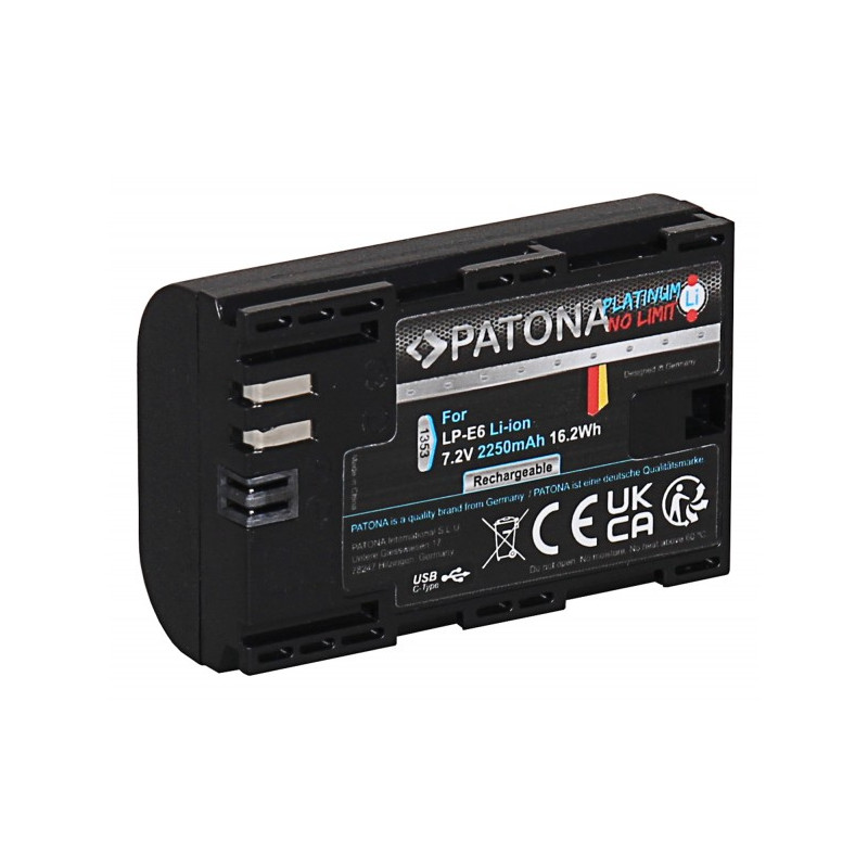 PATONA Platinum Battery with USB-C Input f. Canon LP-E6
