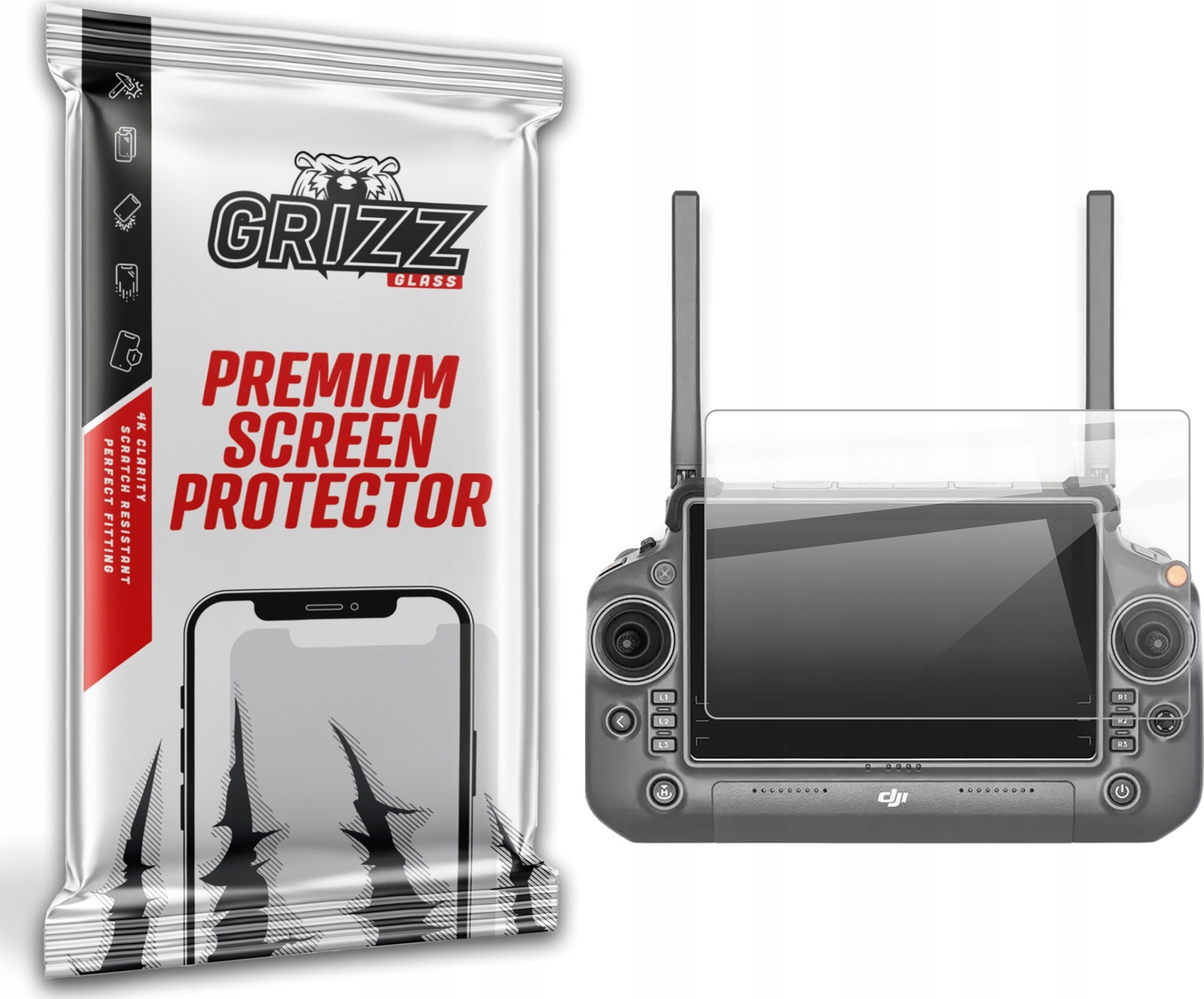Керамички заштитен филм Grizz за Dji RC Plus Matrice 30 300 350 RTK, отпорен на гребнатини, проѕирен