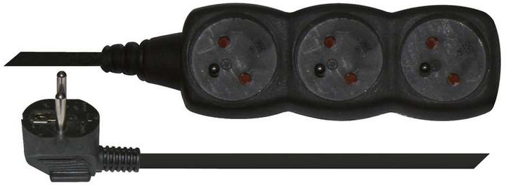 Kabllo EMOS, 3 priza, 3m, e zezë