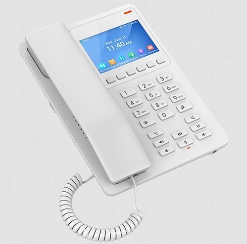 Telefoni hotelier Grandstream GHP630W, WiFi 6, ekran me ngjyra, i bardhë