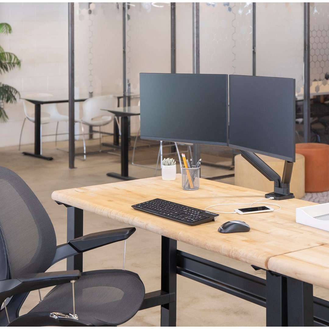 Mbajtëse për dy monitorë Fellowes Platinum Series, 17-27", 9kg, e zezë