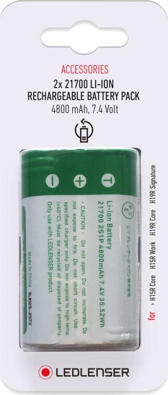 Bateri të rikarikueshme TOGO 21700, 4800mAh, 7.4V, set 2 copë
