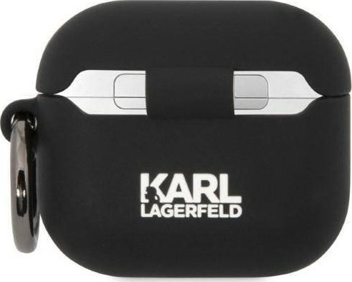 Mbulesë Karl Lagerfeld KLA3RUNCHK për Apple AirPods 3, silikon, koleksion Choupette Head 3D, e zezë