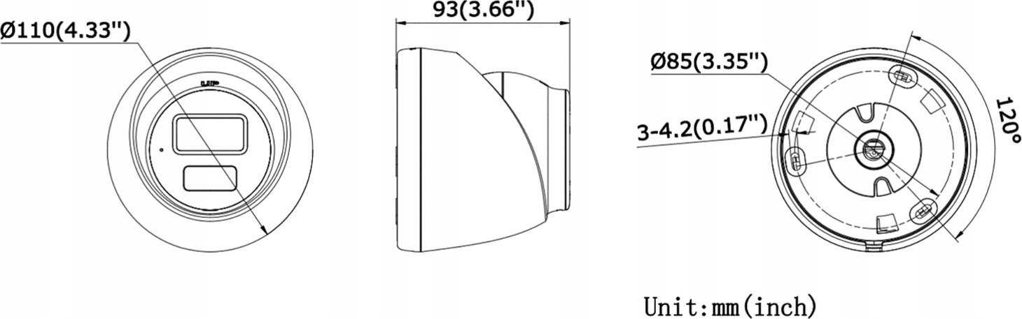 Kamerë IP Hikvision DS-2CD1363G2-LIU, 6MP, 2.8mm, PoE, mikrofon