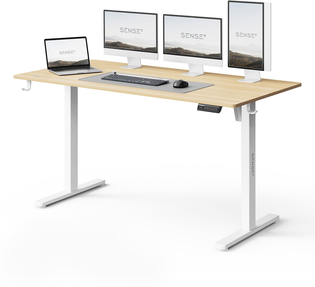 Tavolinë elektrike SENSE7 NOJO LIGHT, 140 x 70 cm, kafe e hapur / bardhë