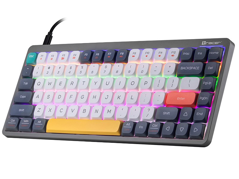 [OUTLET] Tastierë mekanike Gaming Tracer FINA 84, USB, RGB, e bardhë