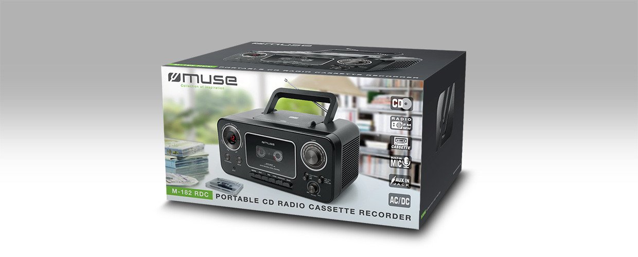 Radio CD Muse M-182 RDC, FM, me rrymë elektrike, e zezë