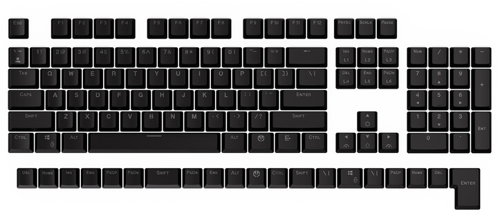 Taste Endorfy KC124, 104 copë, PBT, të zeza