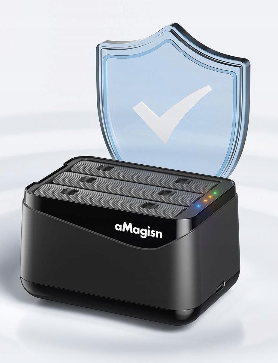 USB полнач Puluz aMagisin TBD06060566, за 3 батерии Insta360 X5, USB C, црн