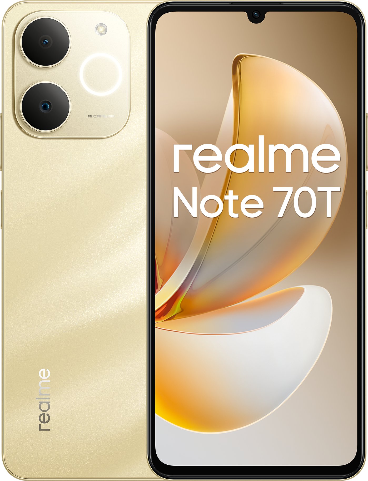 Telefoni realme Note 70T, 4GB 128GB, 6000mAh, ngjyrë gold
