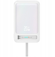 Powerbank Usams XM Series CD219, 10000mAh, karikim magnetik wireless 22.5W, i bardhë
