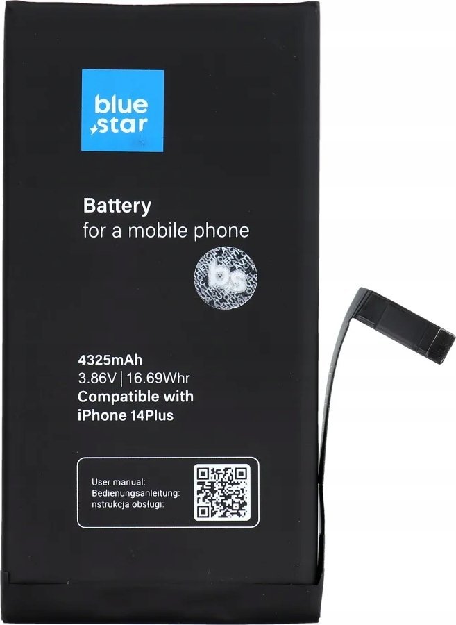 Bateri telefoni Blue Star për iPhone 14 Plus, 4325 mAh, e zezë
