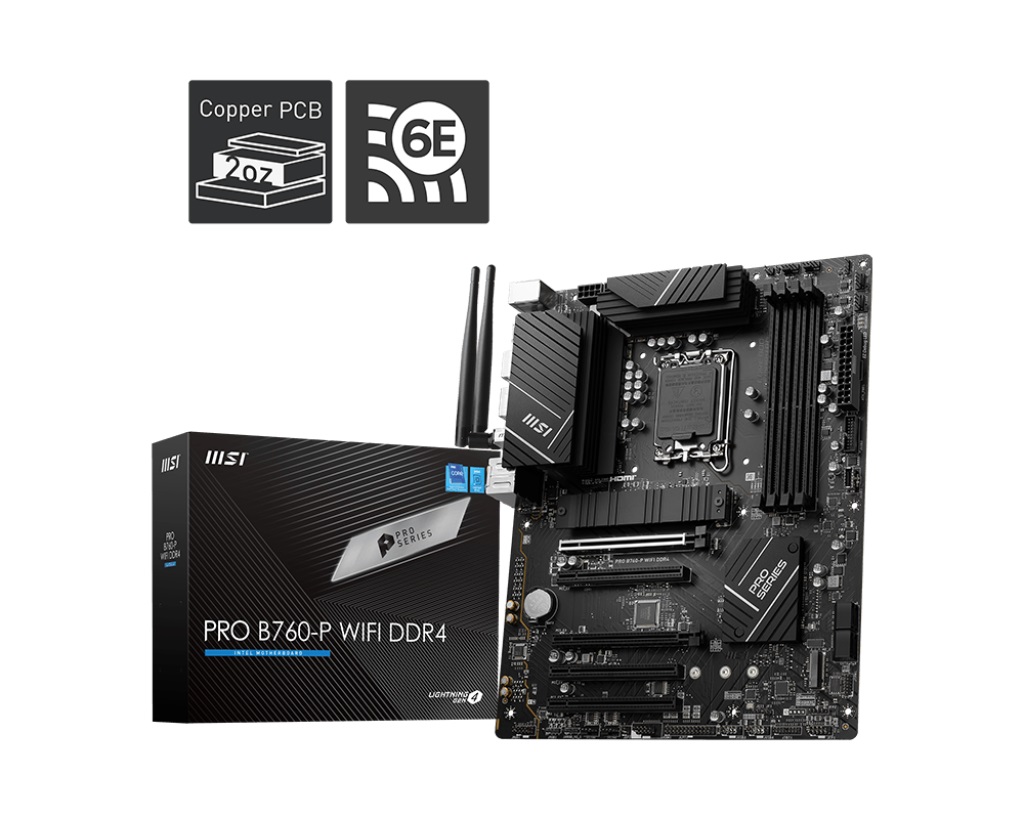 Pllakë amë MSI PRO B760-P WIFI DDR4, LGA 1700, ATX