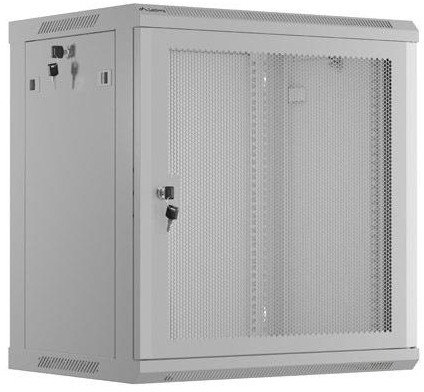 Kabinet rack Lanberg 19", 12U, 600x450mm, derë e perforuar, gri
