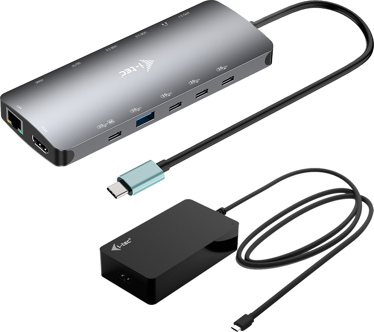 Dokim USB C I tec 4K Metal Nano, 2x HDMI, LAN 1Gbps, argjendtë